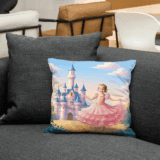 Poduszka ze zdjęciem Zamek Księżniczki – personalizowana poduszka z imieniem dziecka