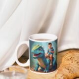 bajkowy personalizowany kubek dinozaur ze zdjęciem dziecka