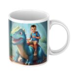 bajkowy personalizowany kubek dinozaur ze zdjęciem dziecka