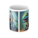 bajkowy personalizowany kubek dinozaur ze zdjęciem dziecka