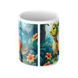 personalizowany kubek dinuś ze zdjęciem dziecka w bajkowej scenerii