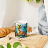 personalizowany kubek dinuś ze zdjęciem dziecka w bajkowej scenerii