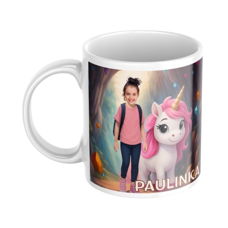 Personalizowany kubek z jednorożcem i zdjęciem dziecka