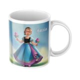 personalizowany kubek księżniczka ze zdjęciem dziecka w sukience