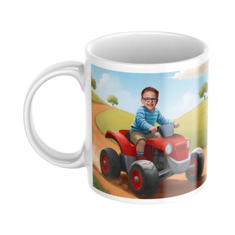 personalizowany kubek quad ze zdjęciem dziecka i opcjonalnym imieniem