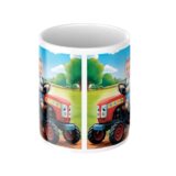 personalizowany kubek traktorek ze zdjęciem dziecka na farmie