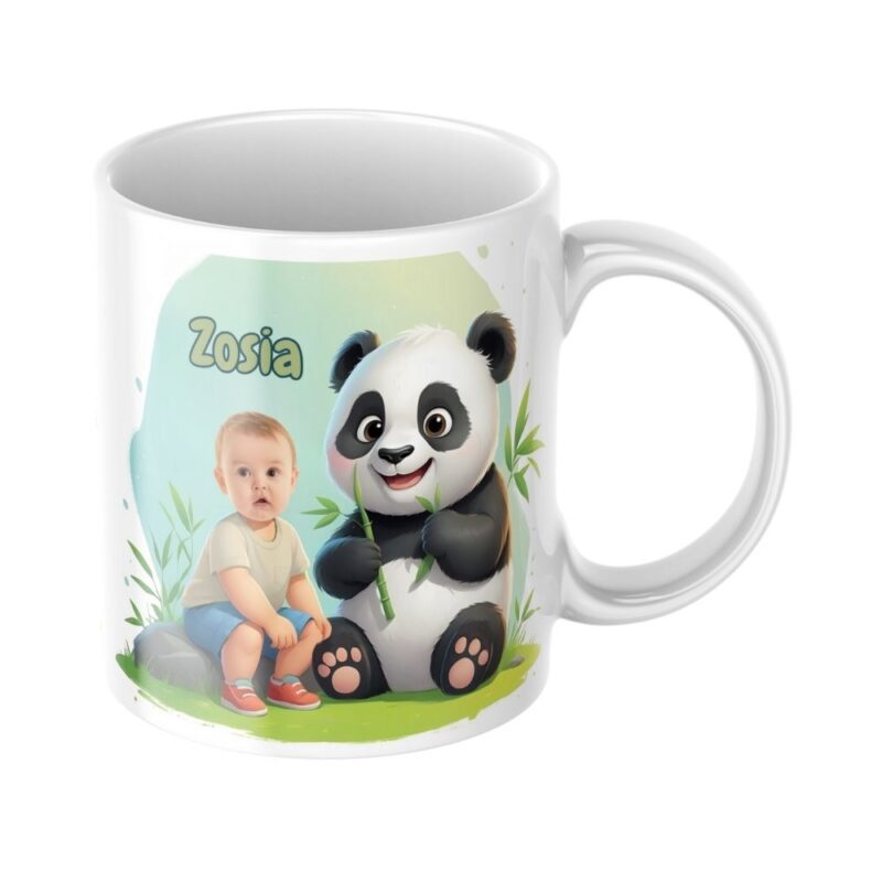 personalizowany kubek panda ze zdjęciem