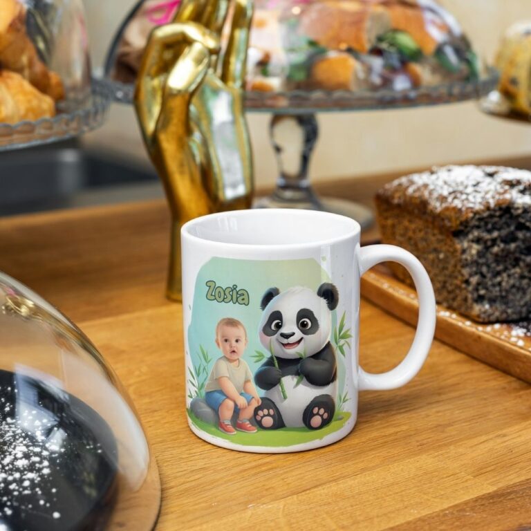 personalizowany kubek panda ze zdjęciem