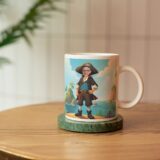 personalizowany kubek pirat ze zdjęciem dziecka w bajkowej scenerii