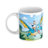 kubek pterodaktyl ze zdjęciem dziecka i imieniem jako prezent na urodziny