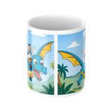 kubek pterodaktyl ze zdjęciem dziecka i imieniem jako prezent na urodziny