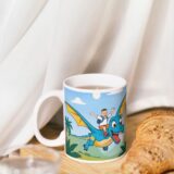 kubek pterodaktyl ze zdjęciem dziecka i imieniem jako prezent na urodziny