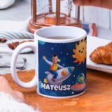 personalizowany kubek rakieta ze zdjęciem dziecka i opcjonalnym imieniem