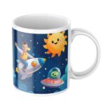 personalizowany kubek rakieta ze zdjęciem dziecka i opcjonalnym imieniem