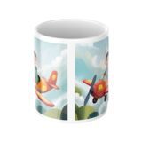 personalizowany kubek samolot ze zdjęciem dziecka i opcjonalnym imieniem