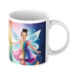 personalizowany kubek tęczowa wróżka ze zdjęciem dziecka