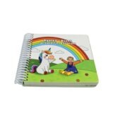 Personalizowana książeczka dla malucha Agatka i Rożek w świecie kolorów ze zdjęciem dziecka i tęczowym jednorożcem