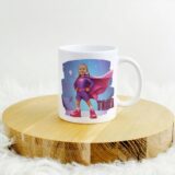 PERSONALIZOWANY KUBEK ZE ZDJECIEM PREZENT NA DZIEN CHŁOPAKA, URODZIY CZY ŚWIĘTA, CERAMICZNY LUB PLASTIKOWY SUPERBOHATERKA