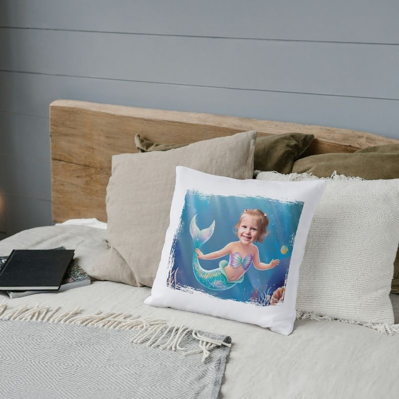 SYRENKA Pluszowa poduszka z nadrukiem z Twoim zdjęciem