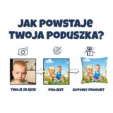 Poduszka ze zdjęciem misiek personalizowana z imieniem dziecka