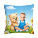 Poduszka ze zdjęciem misiek personalizowana z imieniem dziecka