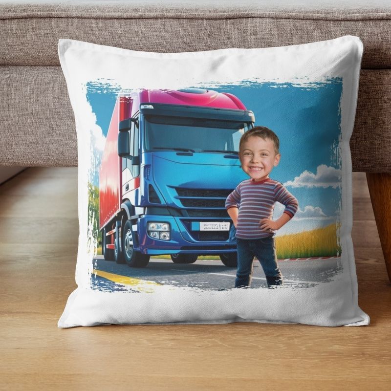 KIEROWCA TIR 2 Pluszowa poduszka z nadrukiem z Twoim zdjęciem