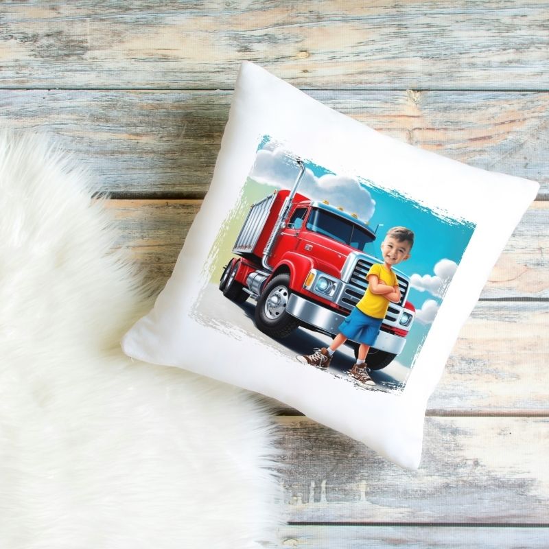 KIEROWCA TIR Pluszowa poduszka z nadrukiem z Twoim zdjęciem