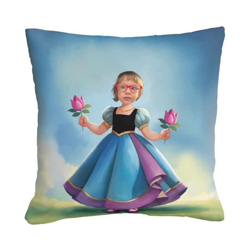 personalizowana poduszka ze zdjęciem księżniczki i imieniem dziecka