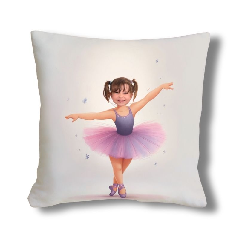Poduszka ze zdjęciem tańcząca baletnica – tańcząca dziewczynka w różowej sukience baletowej