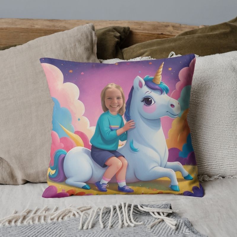 Poduszka ze zdjęciem personalizowana Jednorożec