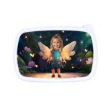 Śniadaniówka personalizowana WRÓŻKA z bajkową grafiką i twarzą Twojego dziecka. Dostępna w kolorze białym, niebieskim lub różowym!