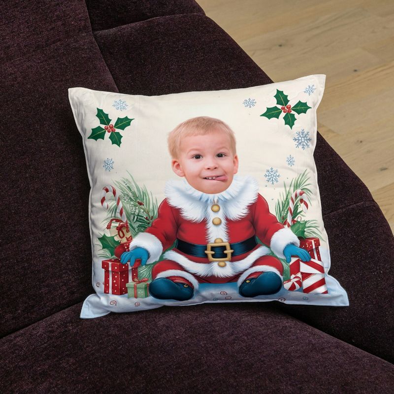 Poduszka ze zdjęciem personalizowana w stroju Mikołaja