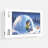 Puzzle ze zdjęciem Igloo – zimowa przygoda dla każdego dziecka Puzzle personalizowane 100 elementów ze zdjęciem