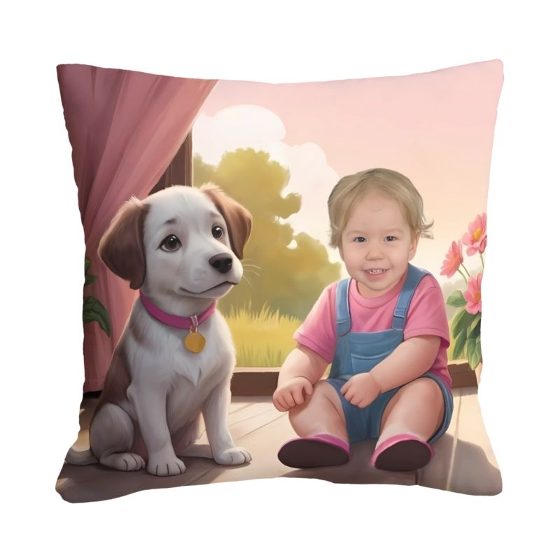 Poduszka ze zdjęciem piesek – personalizowana dekoracja z uroczym motywem pieska. Idealny prezent dla miłośników zwierząt na każdą okazję.