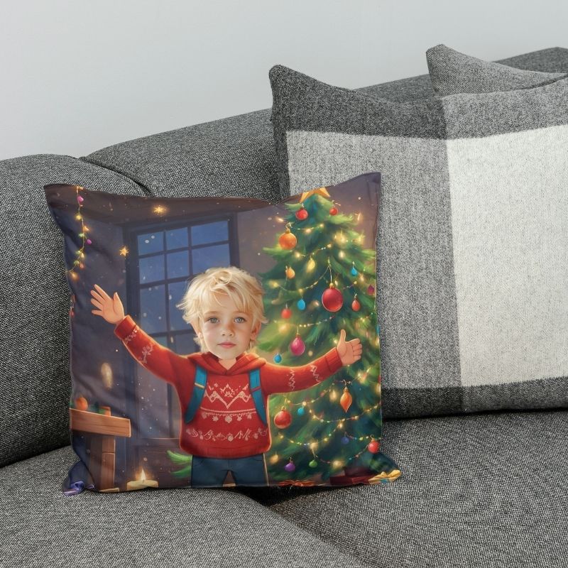 Poduszka ze zdjęciem personalizowana CHOINKA