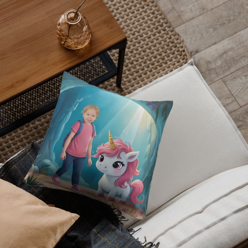 Poduszka ze zdjęciem personalizowana dom jednorożca
