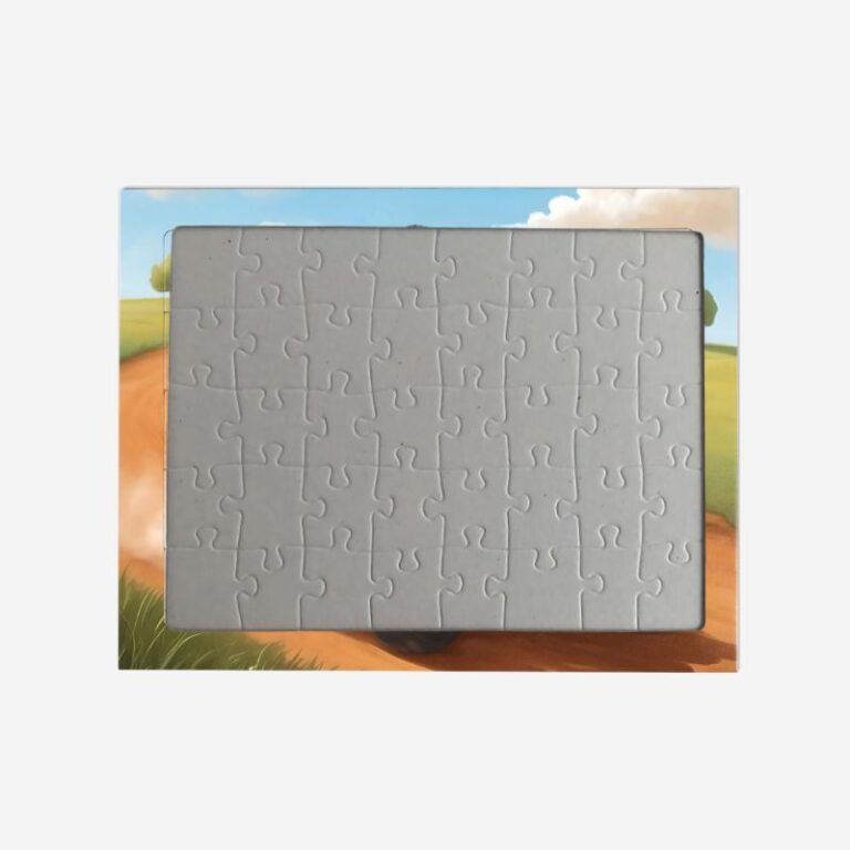 Puzzle Quad – personalizowane puzzle ze zdjęciem dziecka na tle wiejskiej drogi z quadem.