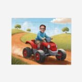 Puzzle Quad – personalizowane puzzle ze zdjęciem dziecka na tle wiejskiej drogi z quadem.