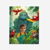 Puzzle Dżungla – personalizowane puzzle ze zdjęciem dziecka w egzotycznej scenerii pełnej przygód.