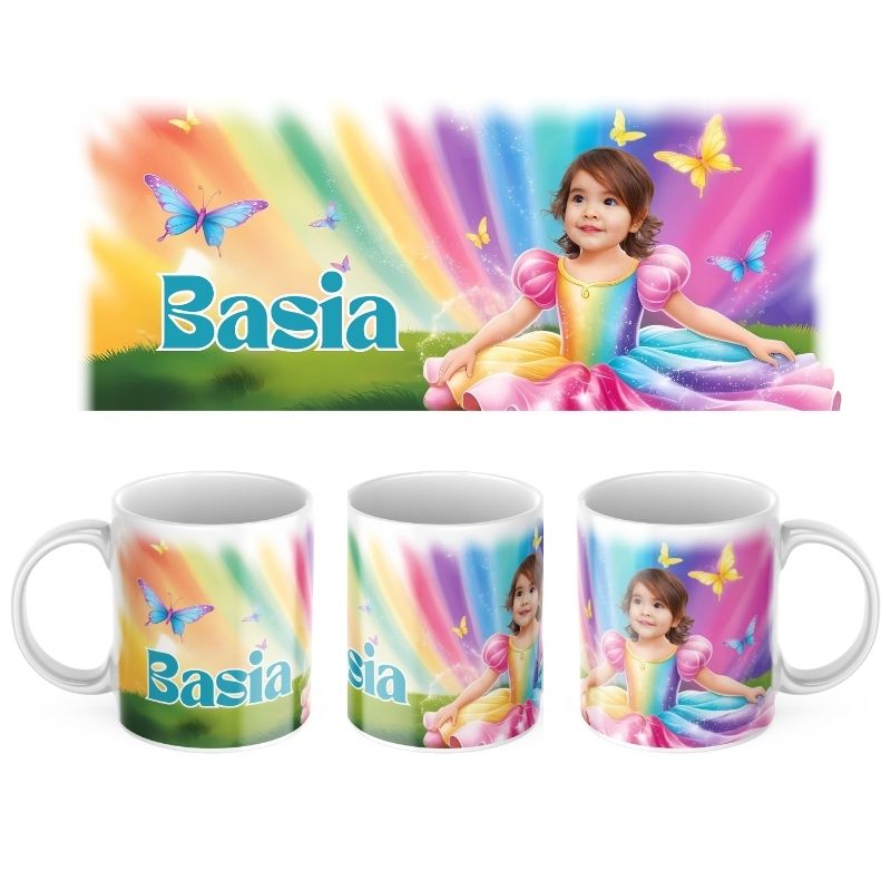 Kubek ze zdjęciem Księżniczka i motyle