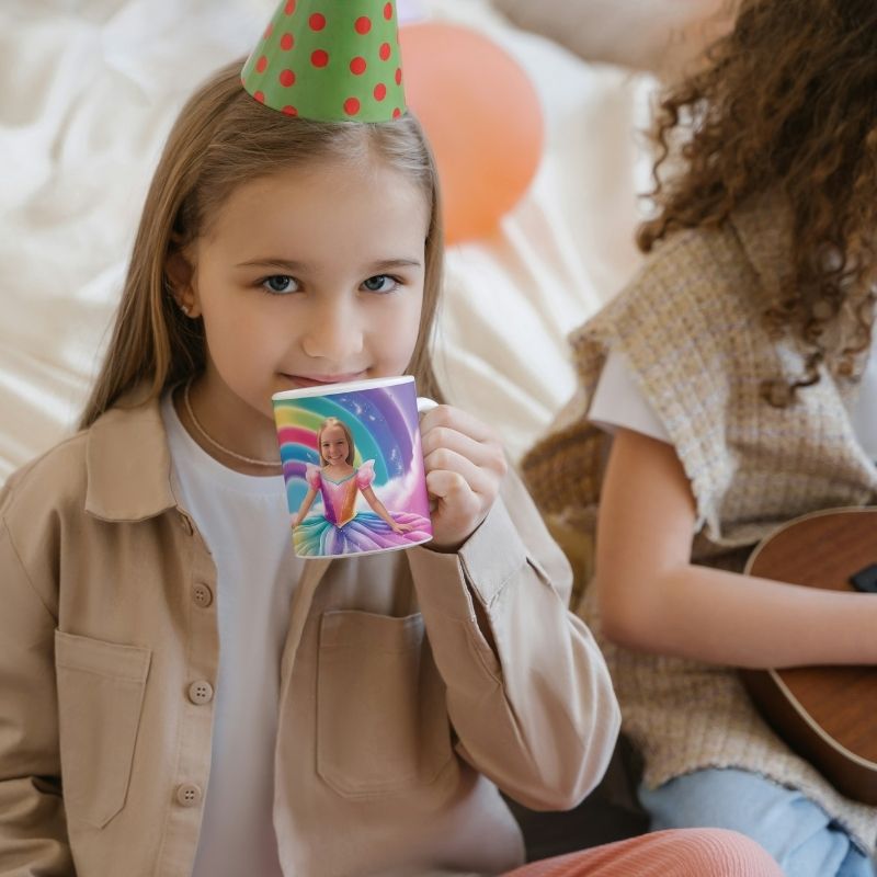 Kubek ze zdjęciem Księżniczka i tęcza