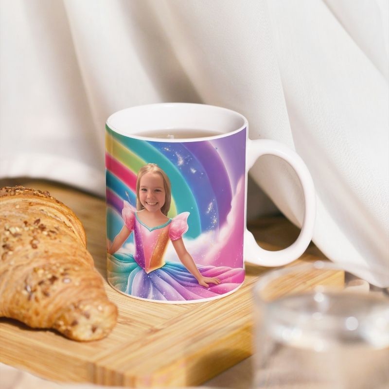 Kubek ze zdjęciem Księżniczka i tęcza