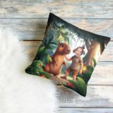 personalizowana poduszka kapibara w dżungli – prezent ze zdjęciem dziecka