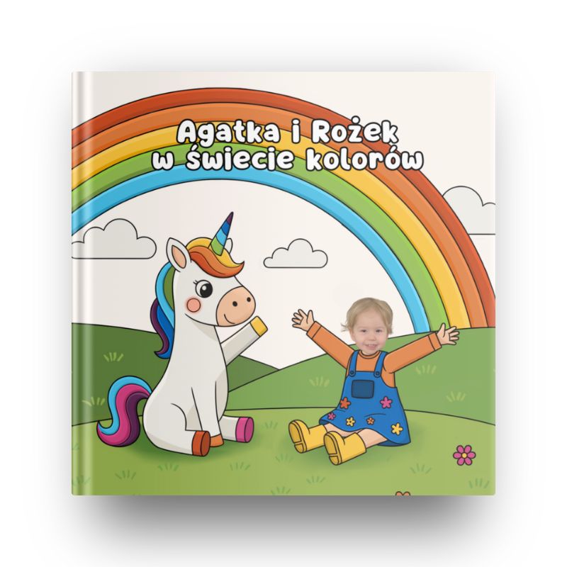 personalizowana książka o kolorach z imieniem i zdjęciem dziecka