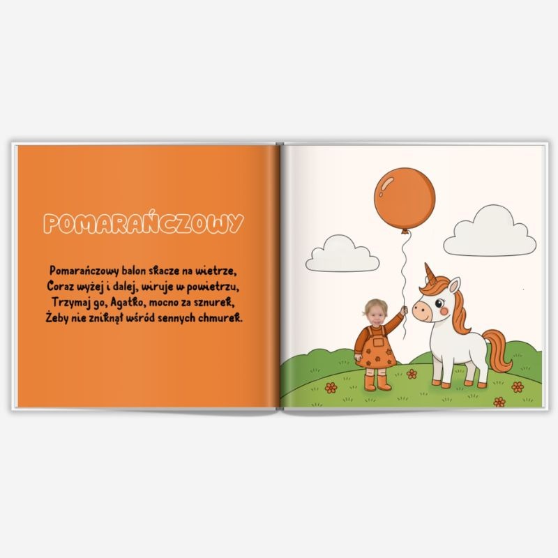 Personalizowana książka o kolorach z imieniem i zdjęciem dziecka