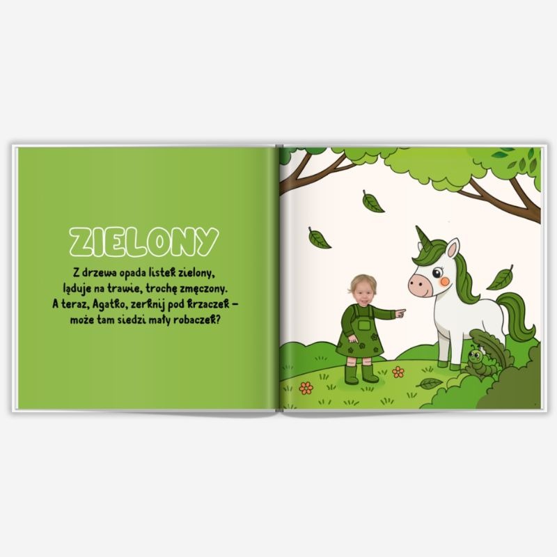 Personalizowana książka o kolorach z imieniem i zdjęciem dziecka