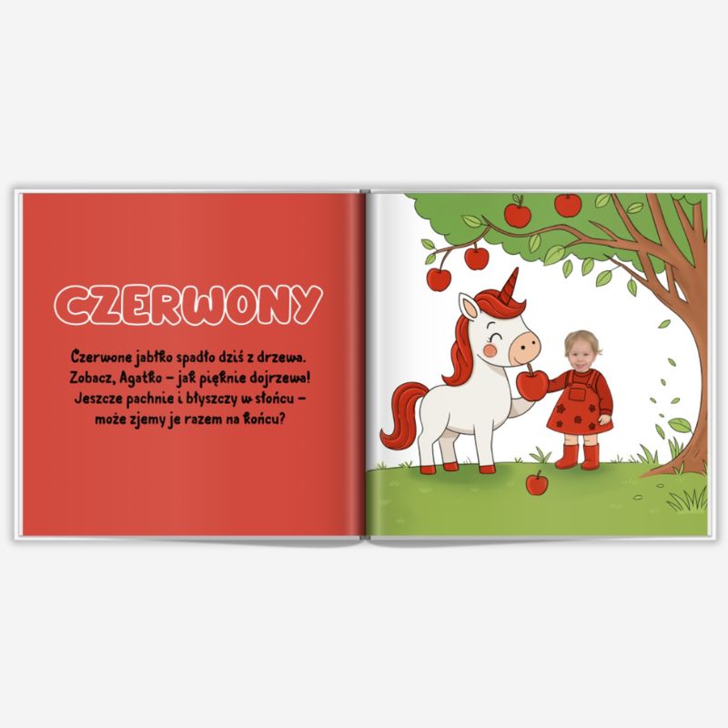 Personalizowana książka o kolorach z imieniem i zdjęciem dziecka