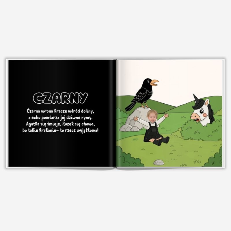 Personalizowana książka o kolorach z imieniem i zdjęciem dziecka