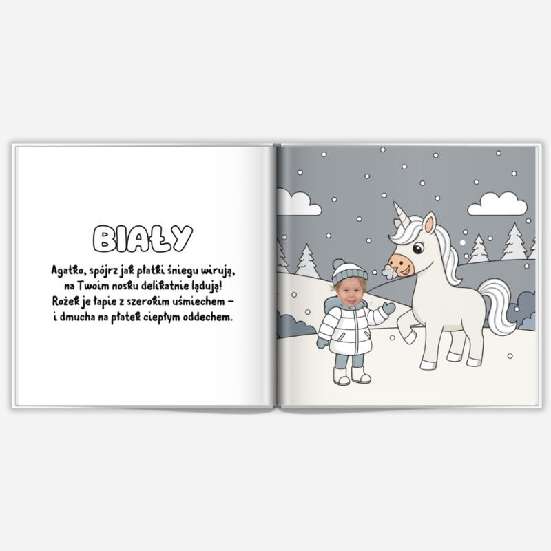 Personalizowana książka o kolorach z imieniem i zdjęciem dziecka