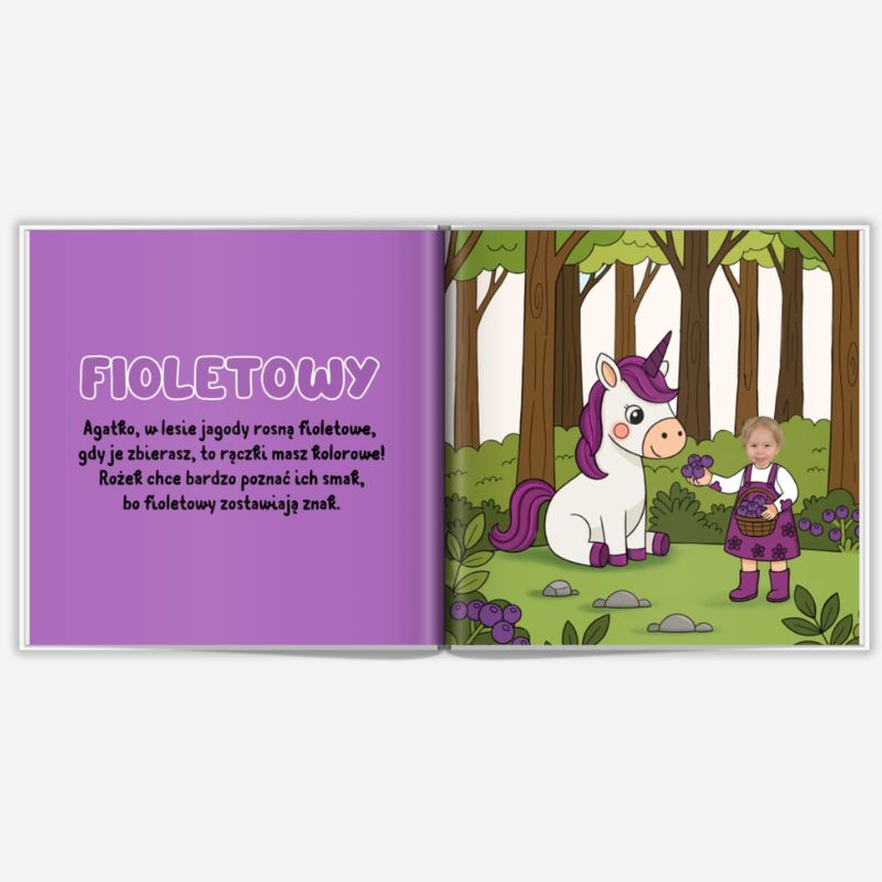 Personalizowana książka o kolorach z imieniem i zdjęciem dziecka